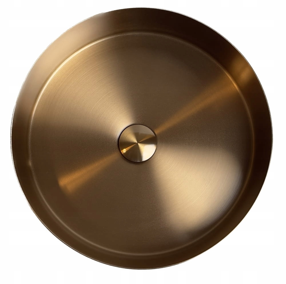 Umywalka nablatowa okrągła stalowa R38 Rose Gold Pvd