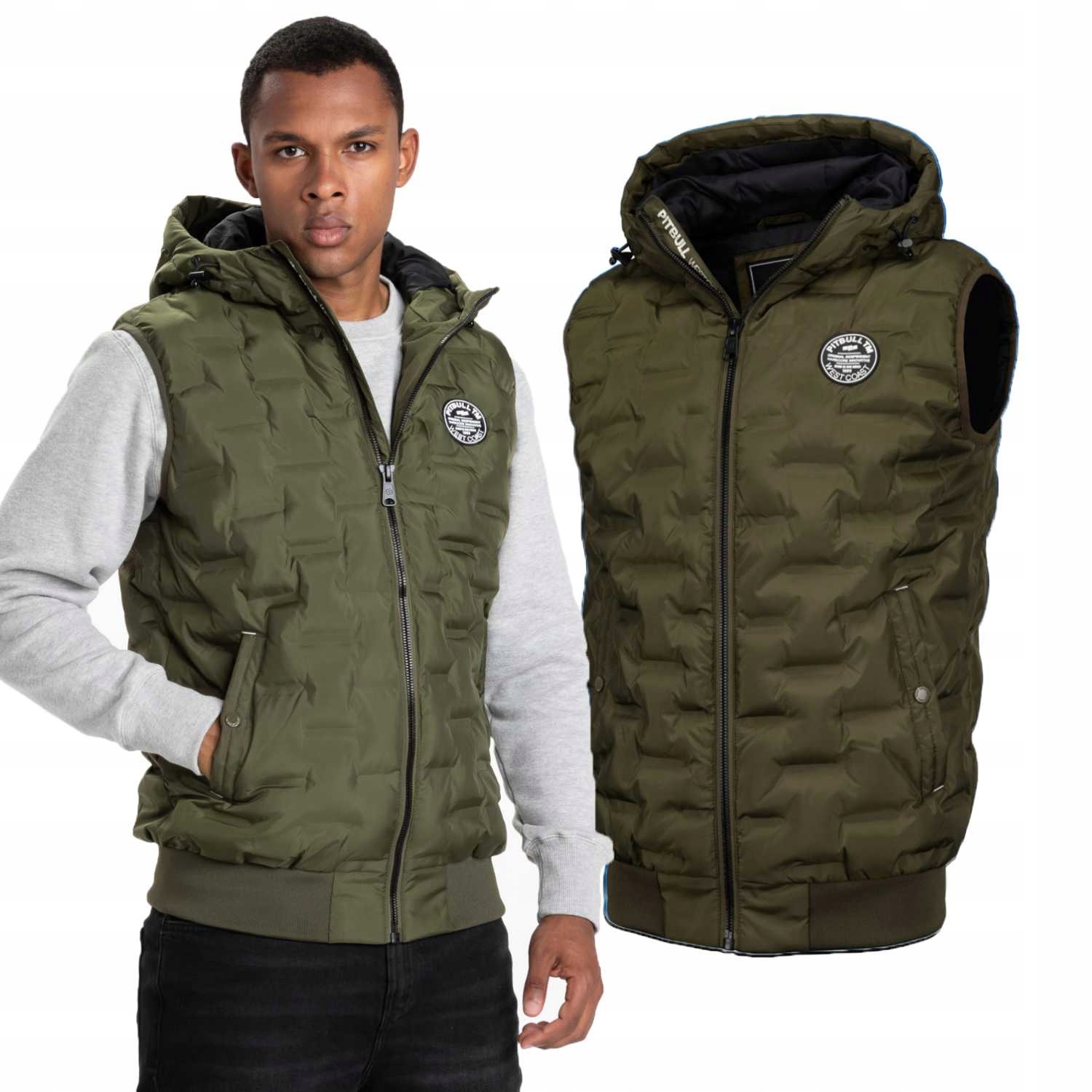 Vesta s kapucí Pitbull Carver Olivová S