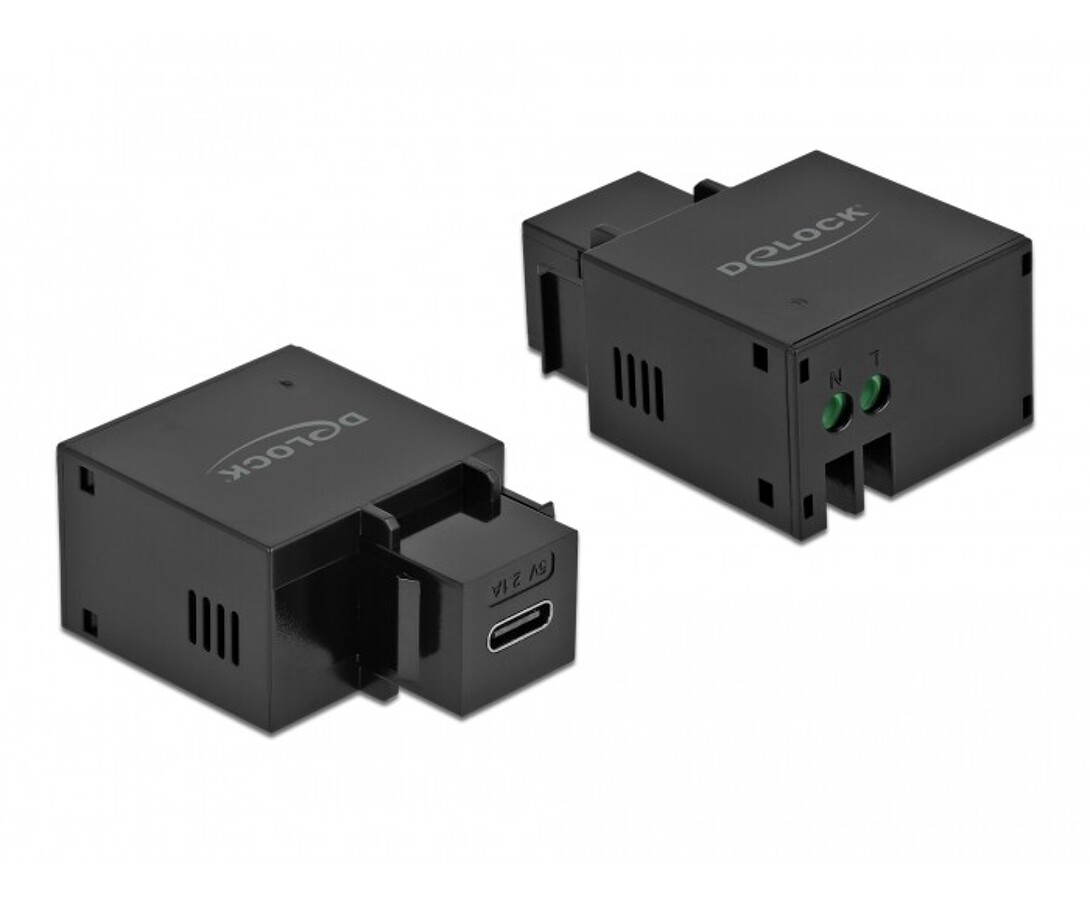 Moduł Keystone port ładowania USB Type-C 2.1A czarny Delock 87793
