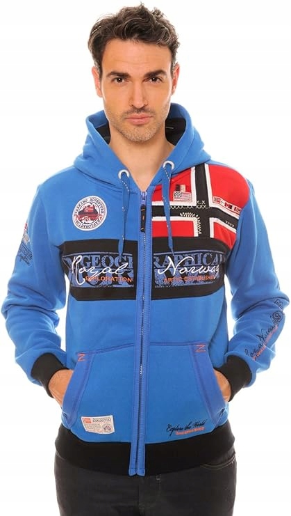 Geographical Norway Pánská Mikina Modrá S Kapucí S Jsc