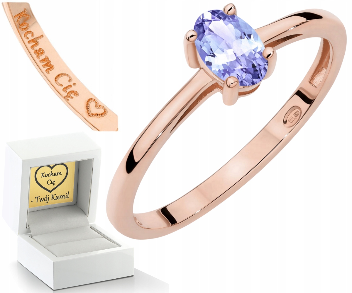 Růžové Zlato Prstýnek S Tanzanitem 585 Jako Dárek