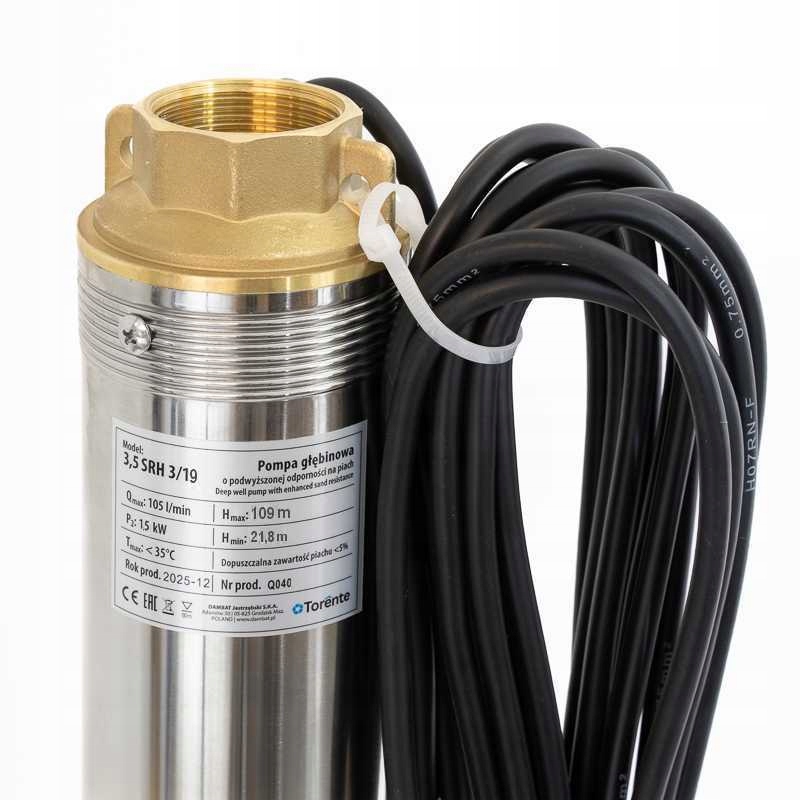 Pompa głębinowa do wody nawaniania 3,5" Srh 3/19 Torente kabel 1,5 kW 230v