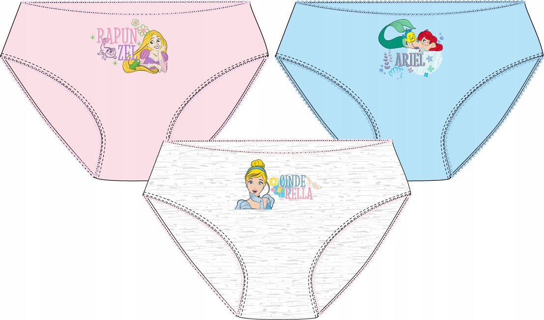 

Majtki Figi Dziewczęce Princess 3-PACK 116/122