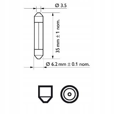 

Żarówka T6.2 12V 3W Philips 12848CP
