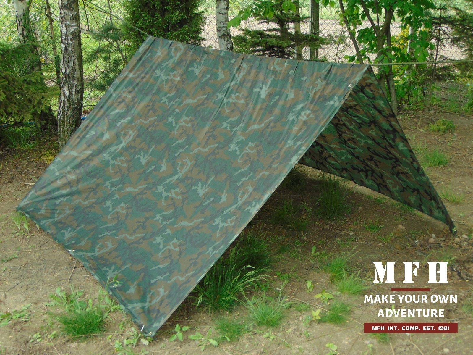 TARP PLANDEKA BIWAKOWA 300 X 300 CM WOODLAND Długość 3 m