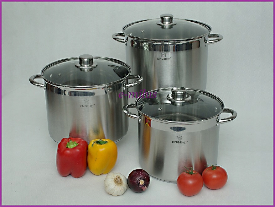 KOMPLET GARNKÓW GASTRO 6 el STOCK POT POKRYWKI STAL Kod producenta KH-4310