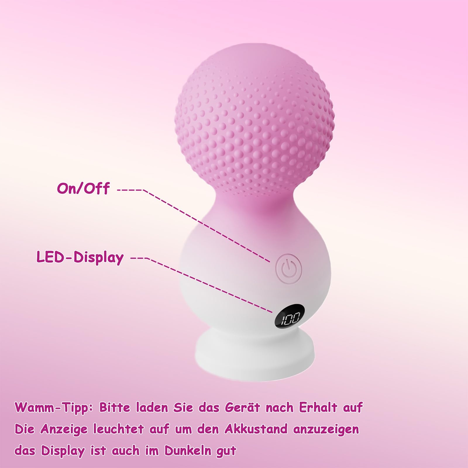 QGLUST Masażer Dla Kobiet 10 Trybów Wibracji LED Stymulator Klitorisu — miniatura 5