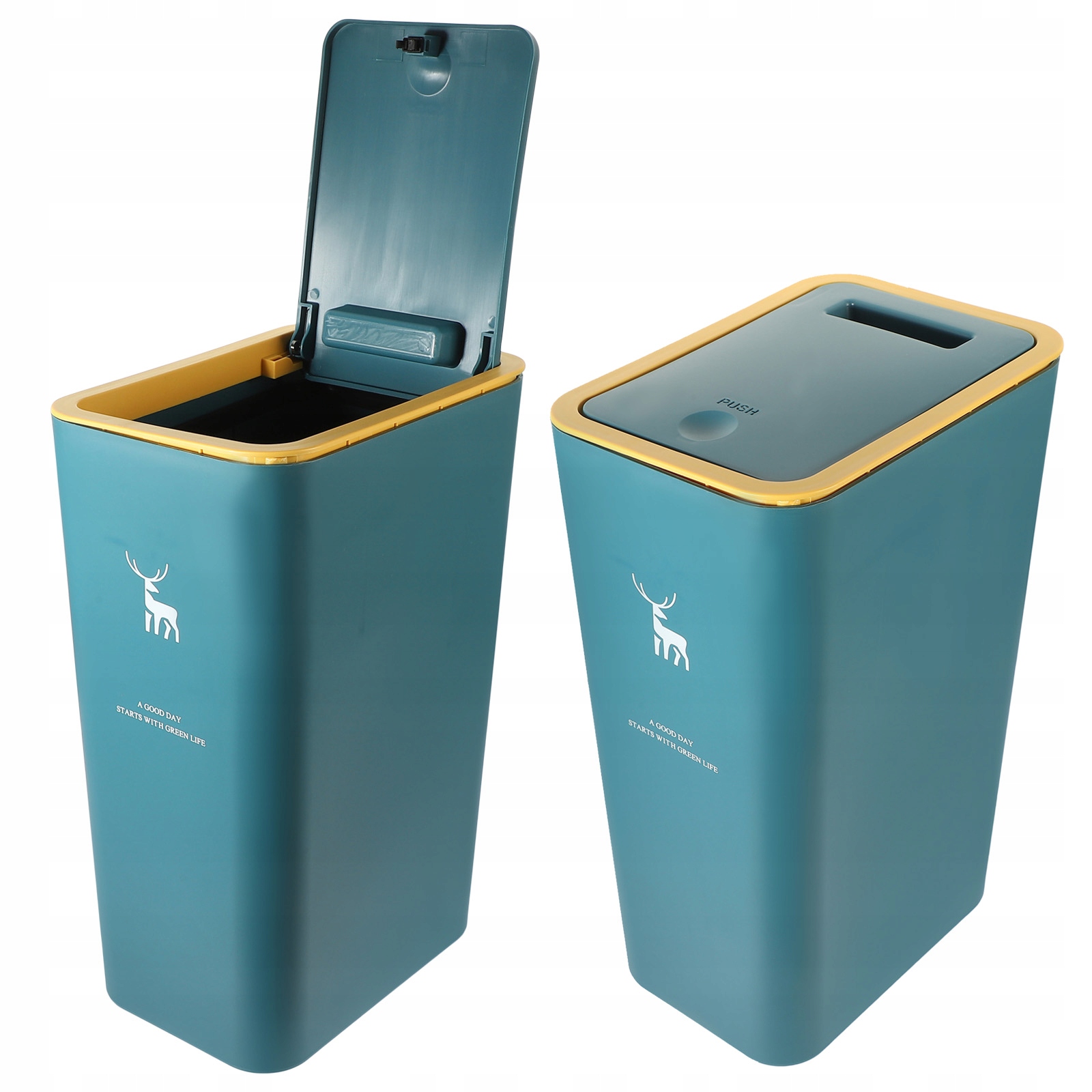 Levně Otočný koš na bioodpad 10L se sklopným víkem zelený