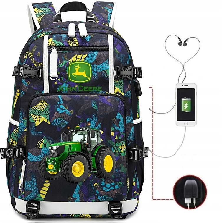 PLECAK A4 JOHN DEERE WODOODPORNY USB WZORY Marka inna