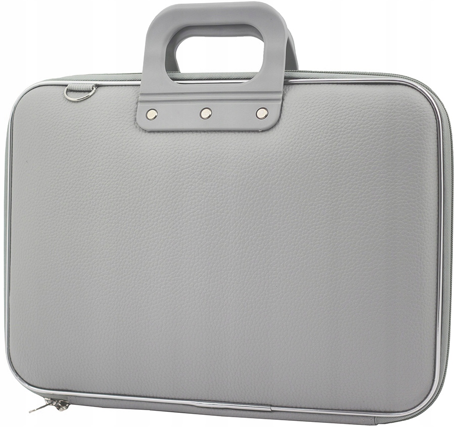 TORBA AKTÓWKA SKÓRA NA LAPTOPA 15 16 JASNO SZARA