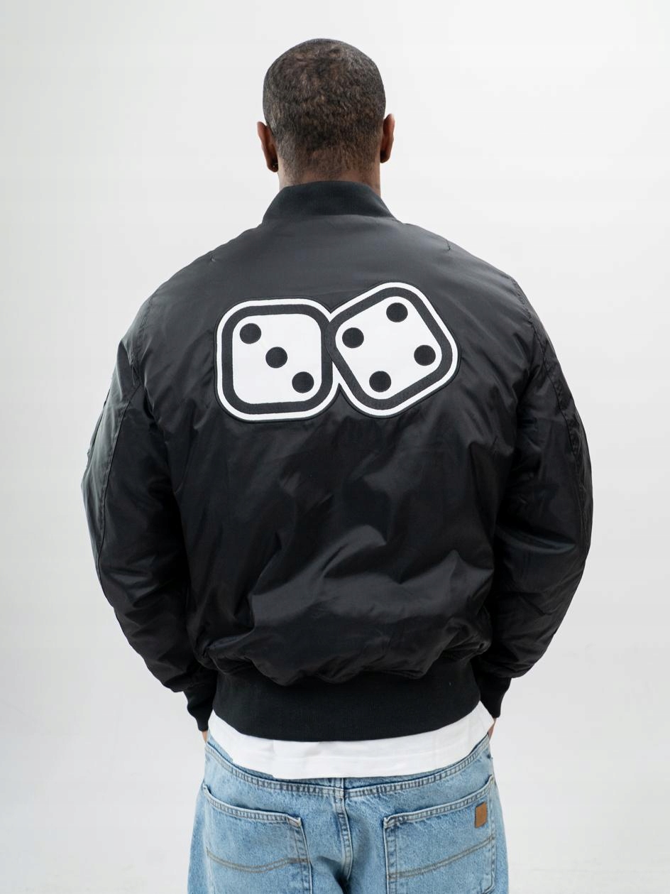 Bunda Bomber Pánská Módní Kostky Polská Značka Černá Luky Dice M