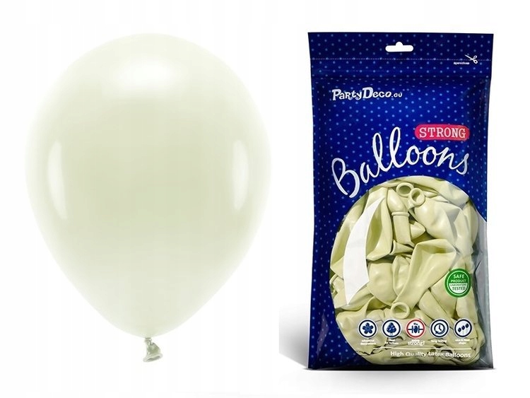 

Kremowe balony 27cm pastelowe urodziny 100 sztuk