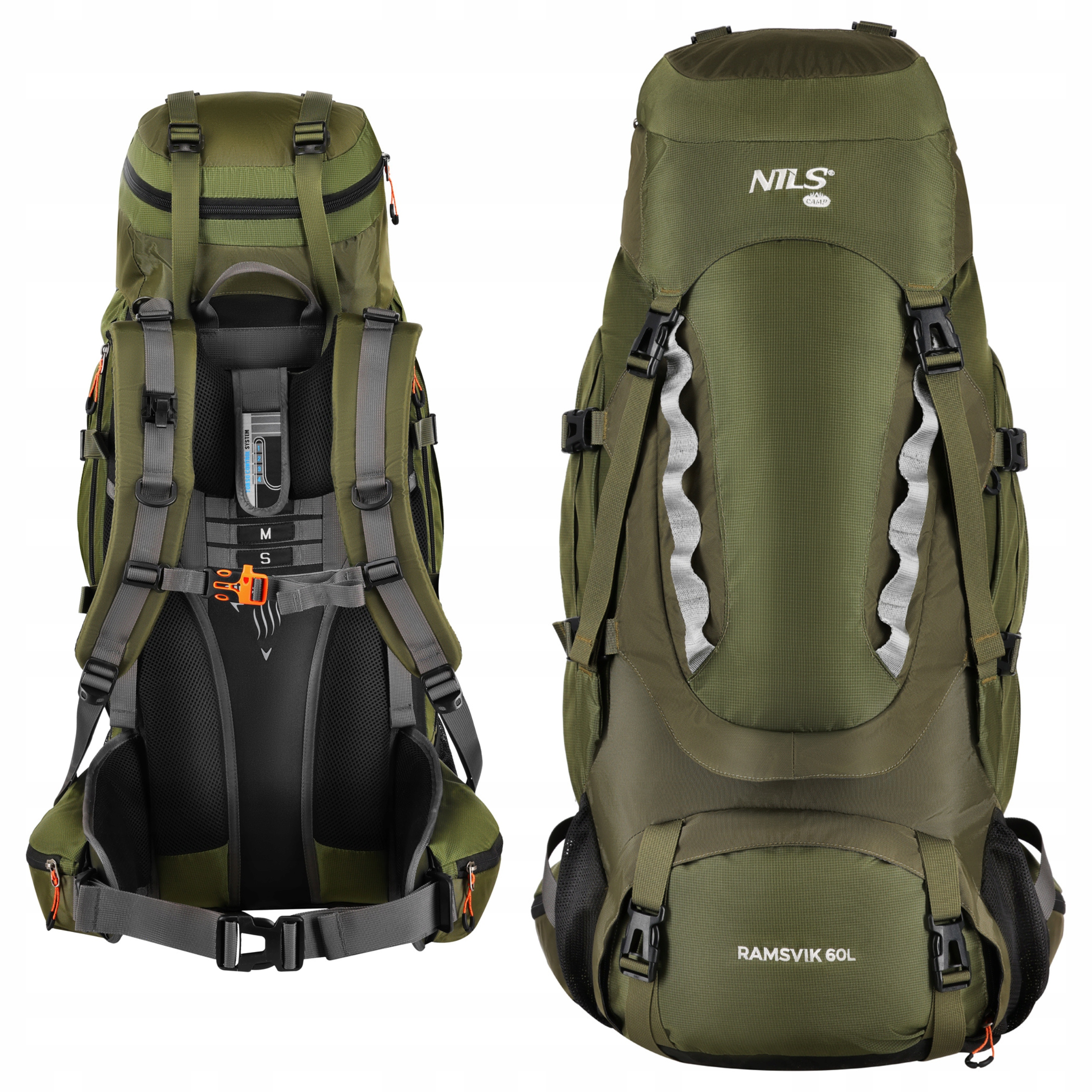 Plecak Trekkingowy Turystyczny Nils Camp 60L Góry Wyprawa Pokrowiec Deszcz