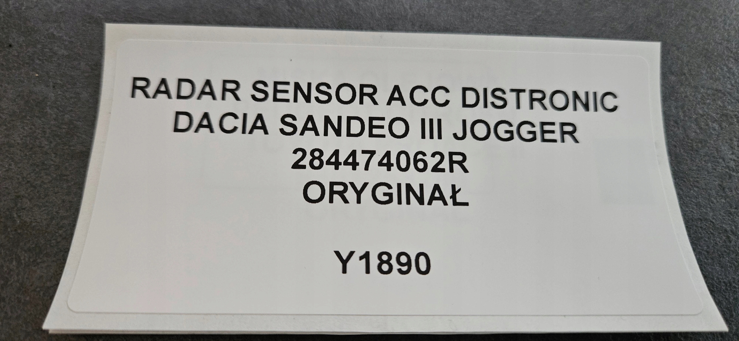 RADAR SENSOR ACC DISTRONIC DACIA SANDERO III JOGGER Originale 284474062R