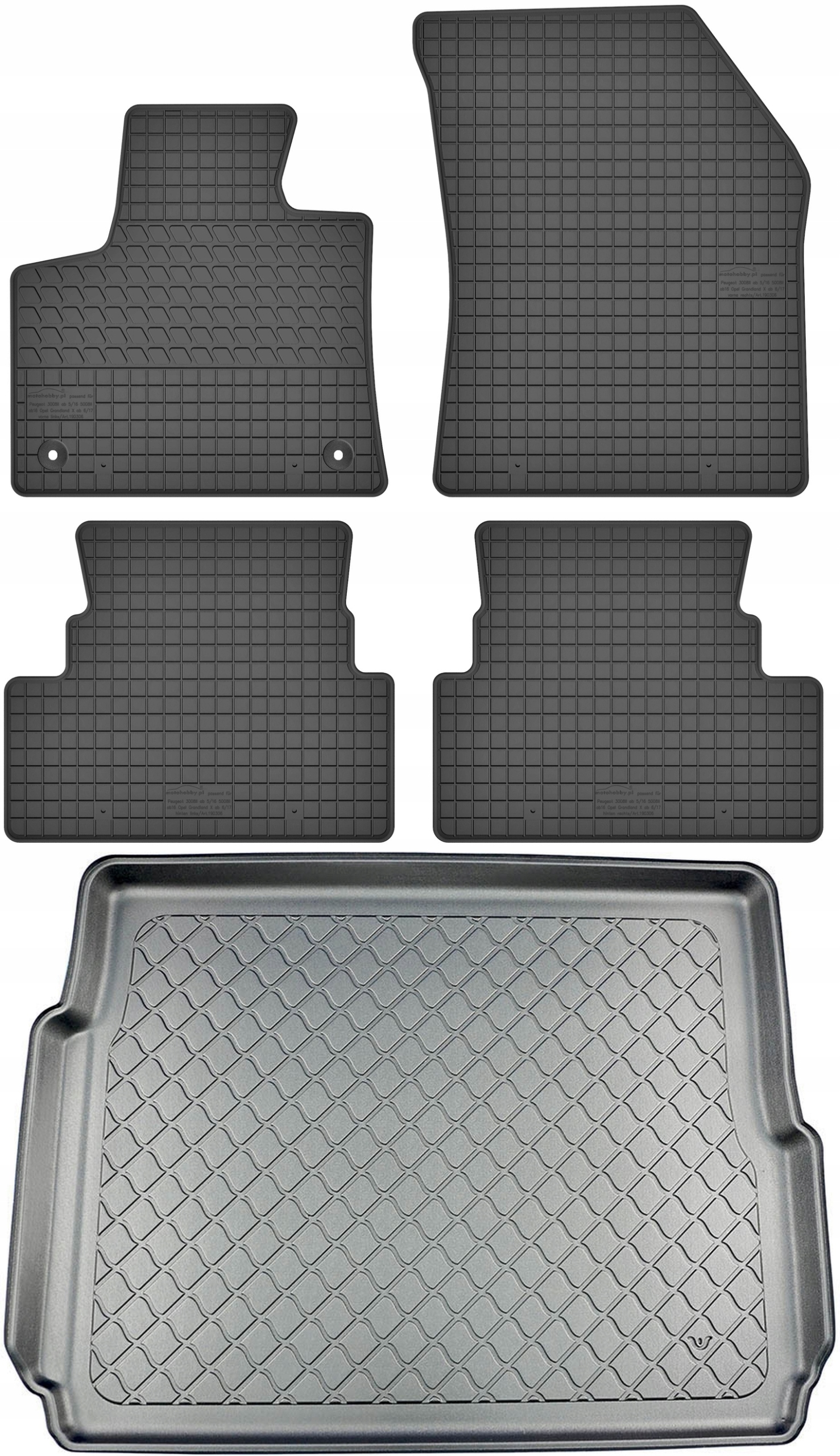 Peugeot 3008 II Crossover od roku 09.2019 Sada Koberce batožinový priestor