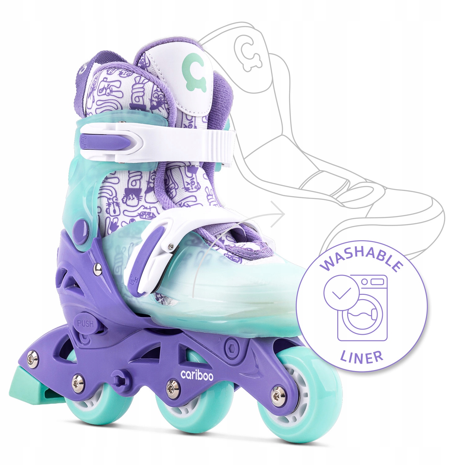 Rolki dla dzieci CARIBOO STEP 1 regulowane - 30-33 Kod producenta CAR-ST1-S-PM