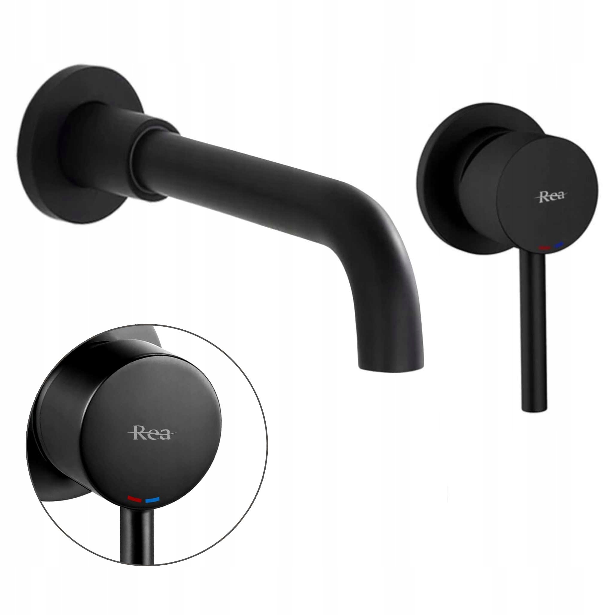 Podomietková umývadlová batéria pre umývadlo čierna Rea Lungo Long Matná