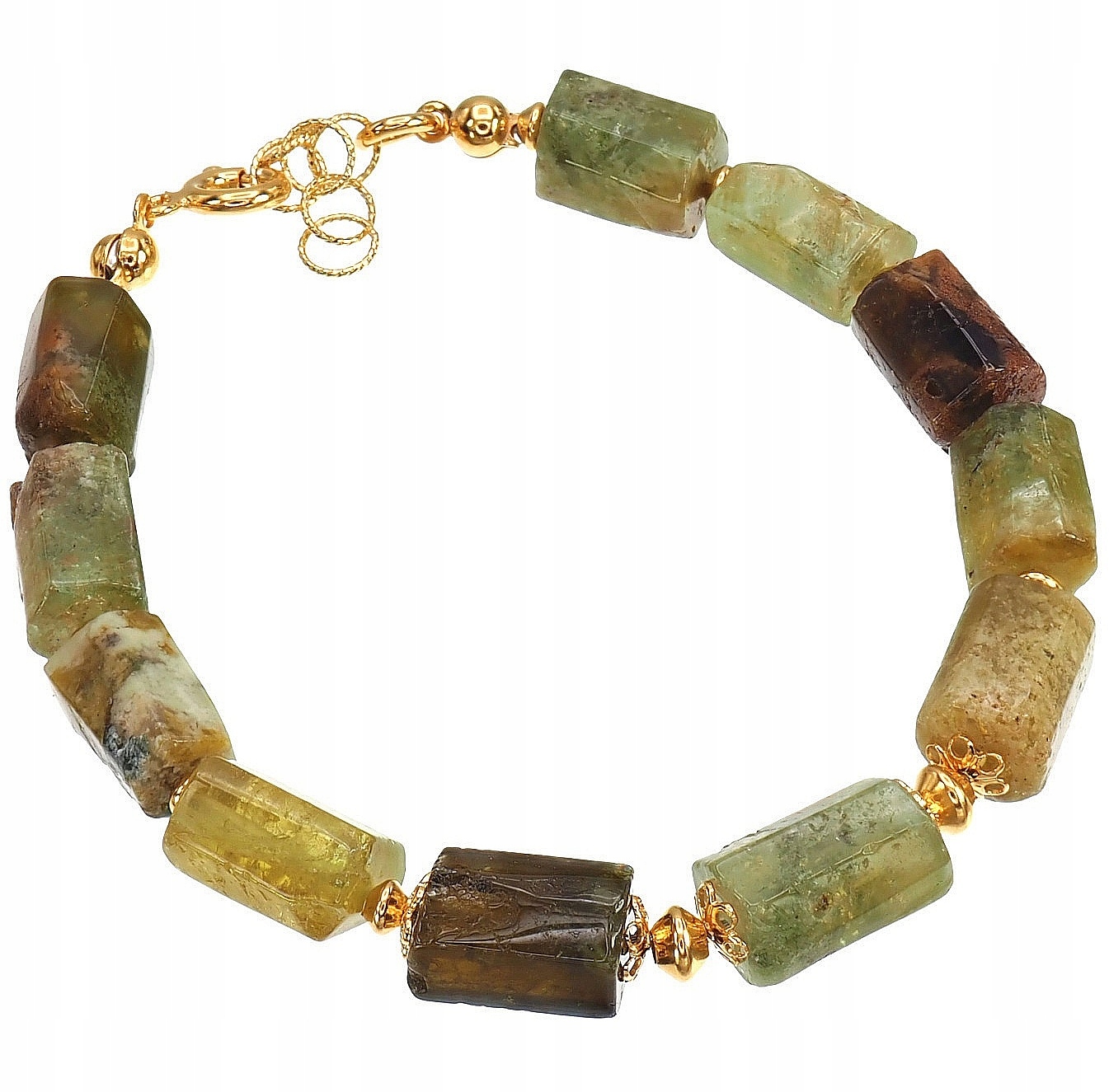 Zelený granát Krásný náramek Zlaté Stříbro