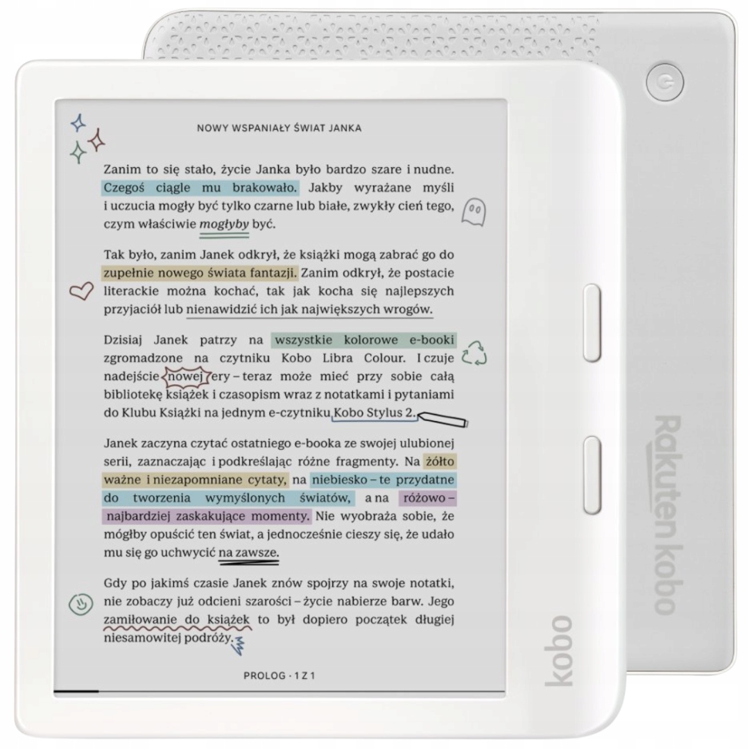 Čítačka Ebook Kobo Libra Colour 7" 32GB Obrazovka E-Ink Kaleido 3 Biela