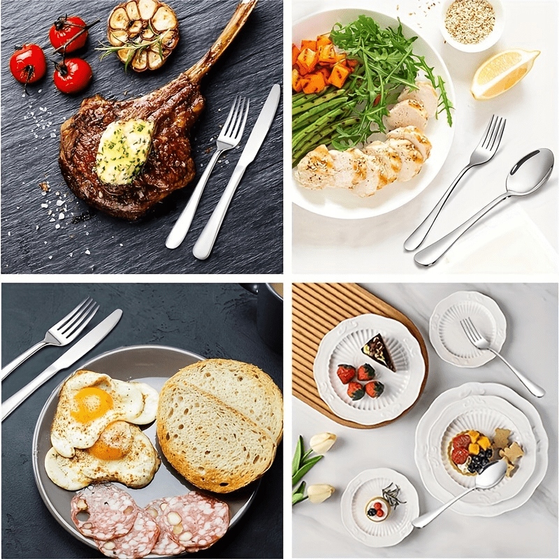 ZESTAW SZTUĆCÓW SREBRNE SZTUĆCE NIERDZEWNE NA 6 OSÓB ZESTAW 24 ELEMENTY Marka Karwil