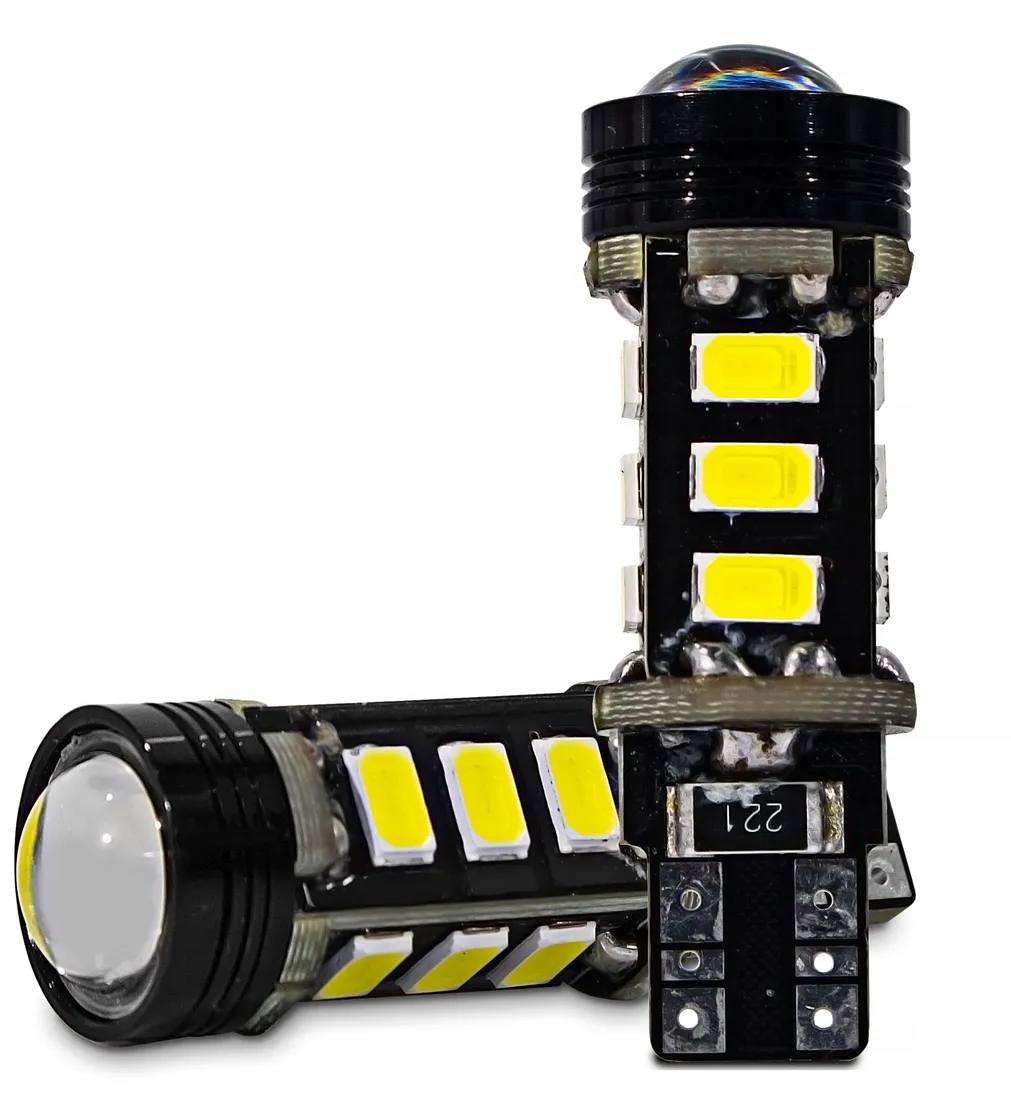 Mocna Żarówka W16W 12 Led T15 Soczewka Żarówki Canbus Cofania Wstecznego