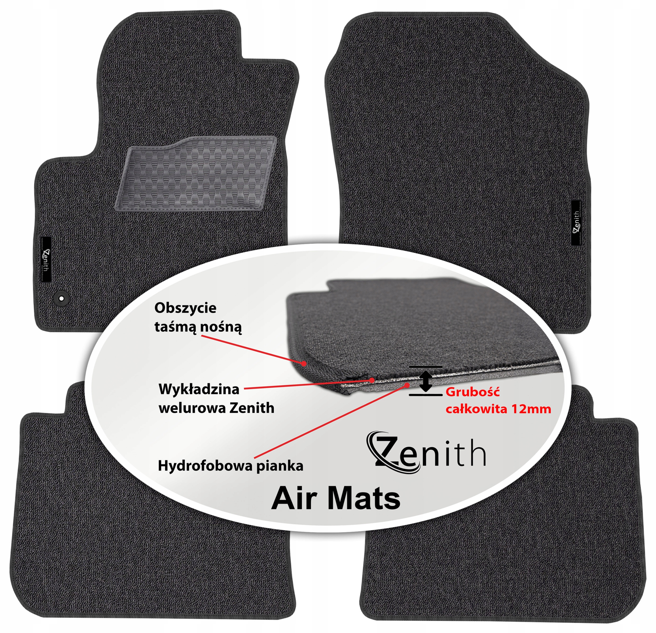 Citroen C3 II 2009-2016 Velúrové koberčeky do auta Zenith Air Mats