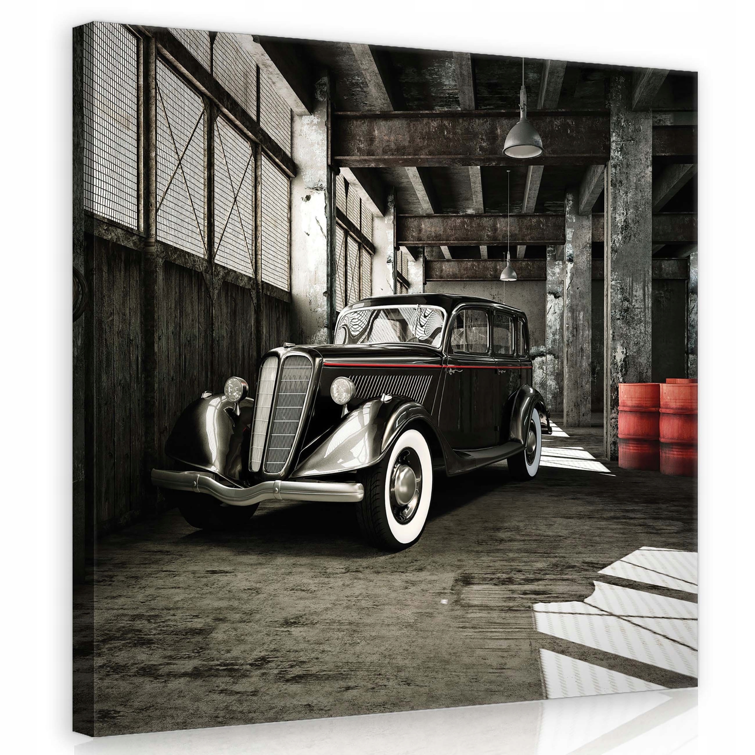 Obraz 80x80 Retro auto klasik industriální loft beton kov nostalgie styl