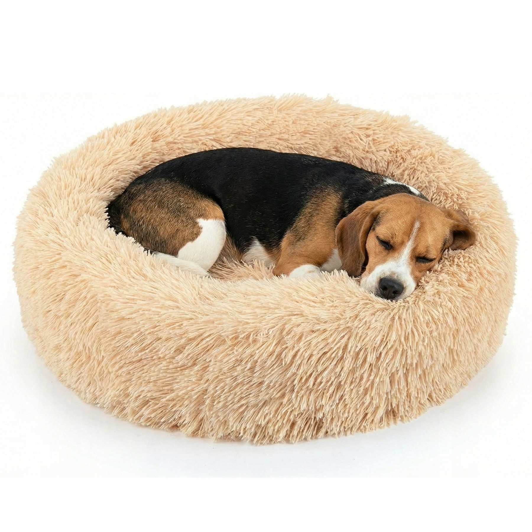 Béžové pelíšek pro psa: nadýchané a měkké, 60 cm