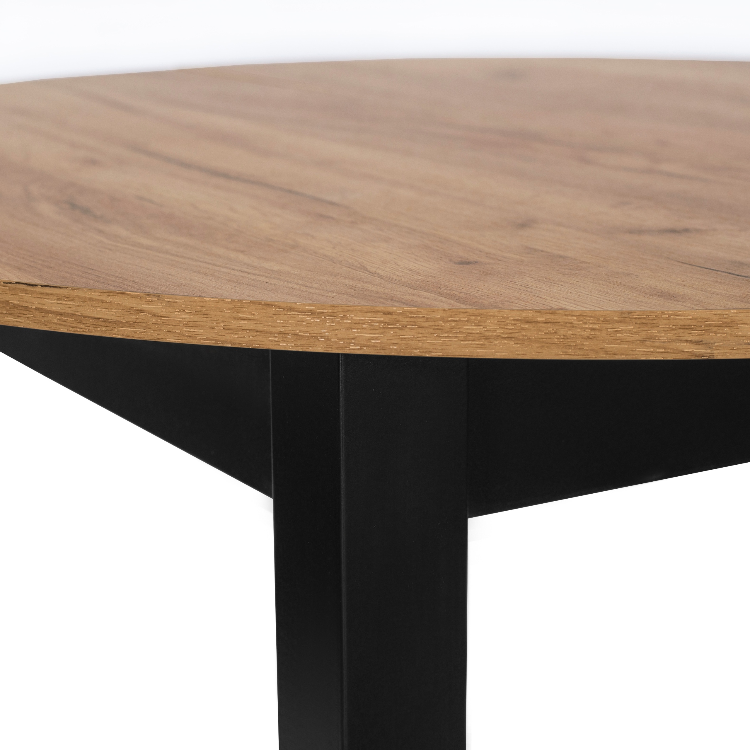 Stół Okrągły Rozkładany Kuchenny Do Jadalni Salonu Loft Craft Czarny HARRY Kształt blatu okrągły