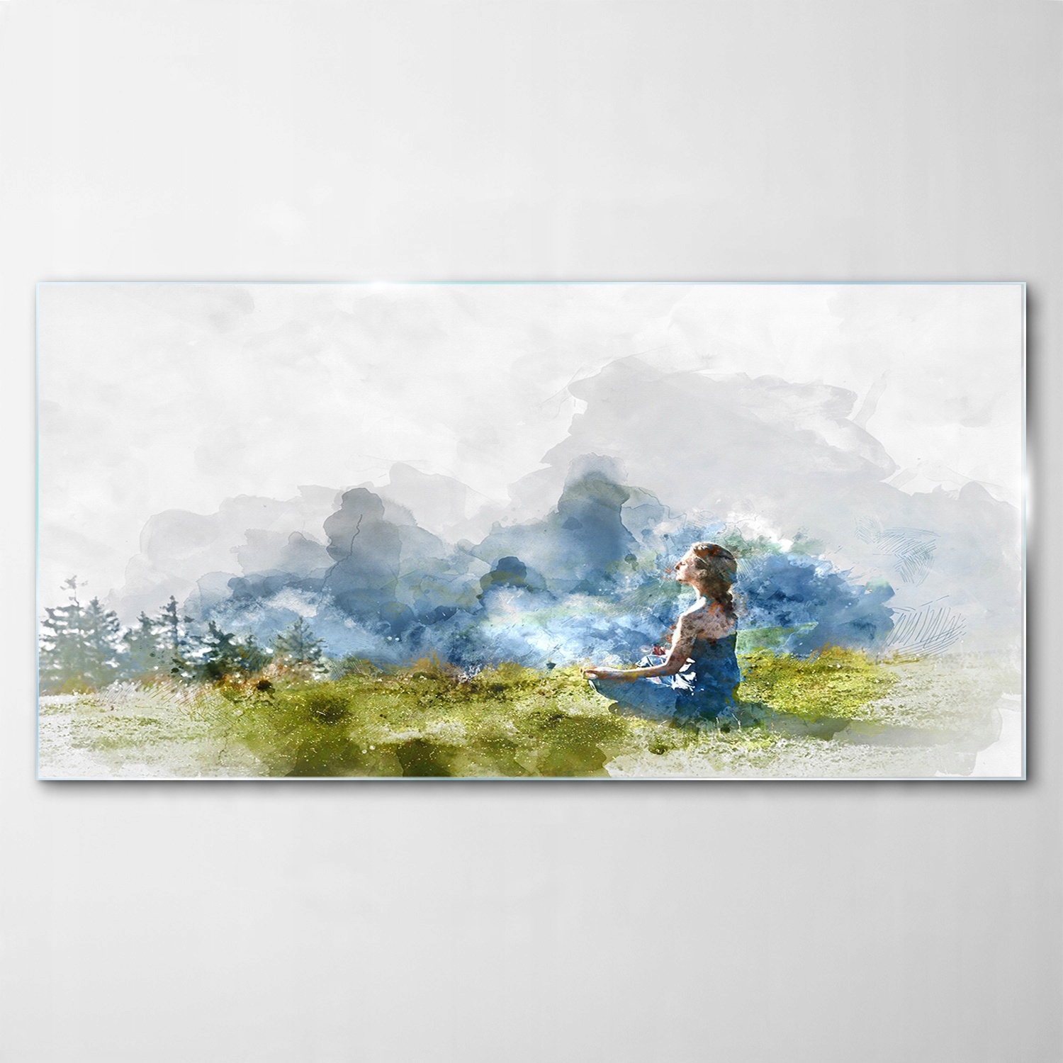 

Obraz na Szkle Dekor Akwarele Kobieta Yoga 120x60