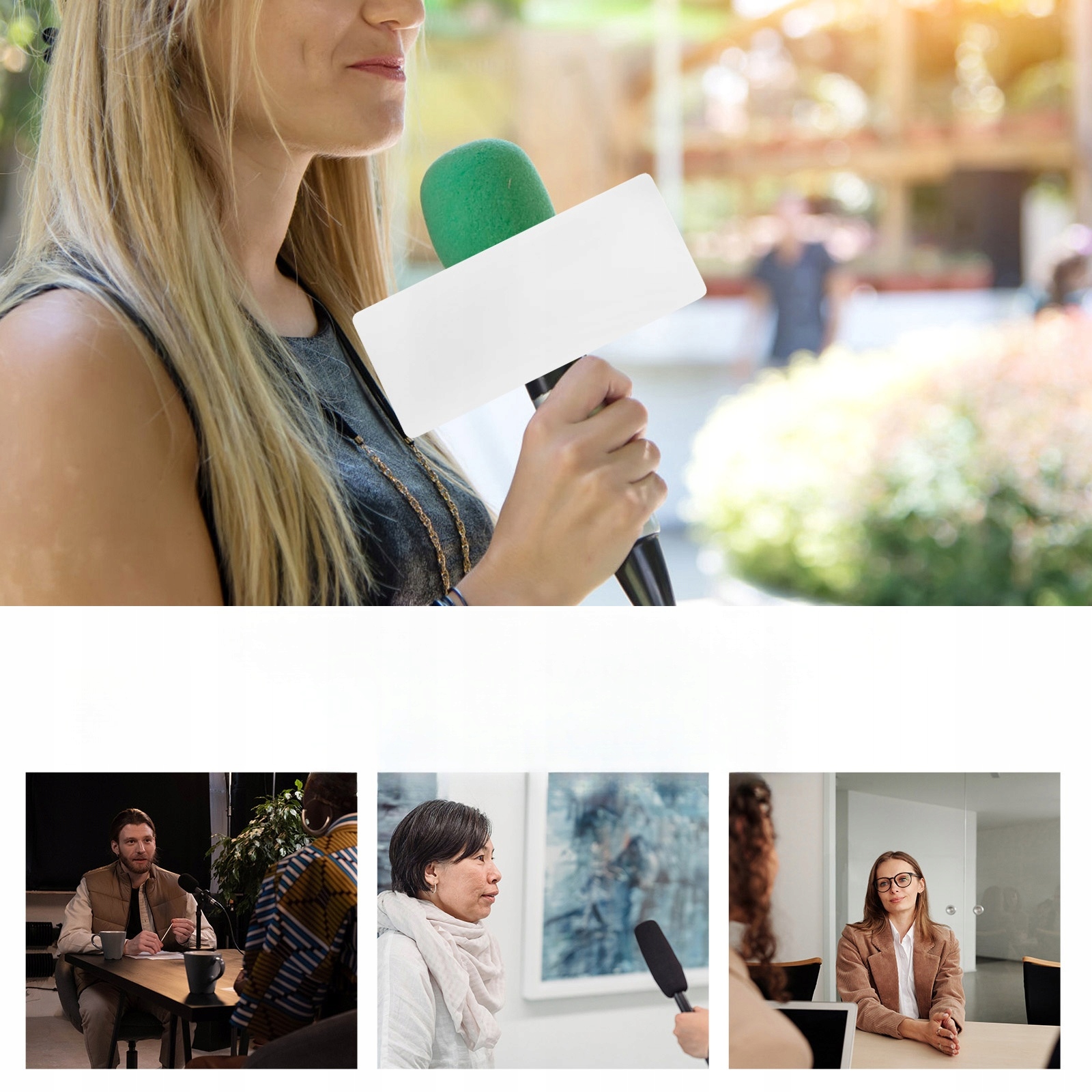 LOGO MIKROFON BIAŁY Marka bez marki