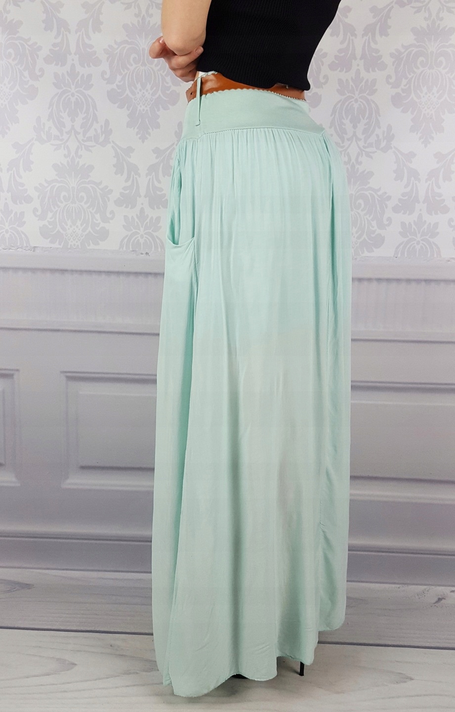 ZWIEWNA DŁUGA SPÓDNICA MAXI DO KOSTEK BOHO DAMSKA Długość maxi