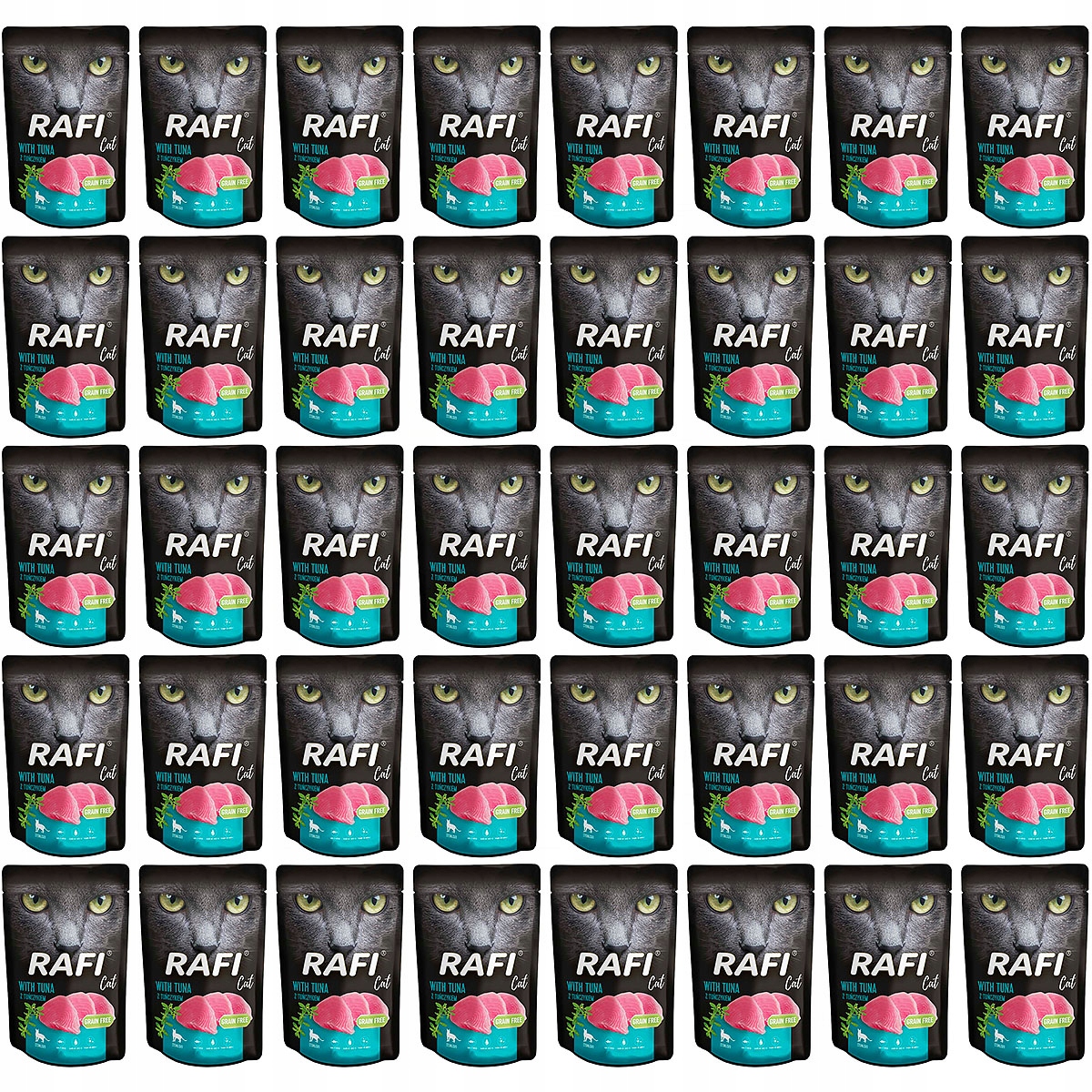 Levně Rafi Cat Mokré krmivo pro kočky sterilizované tuňákem 40 x 100 g