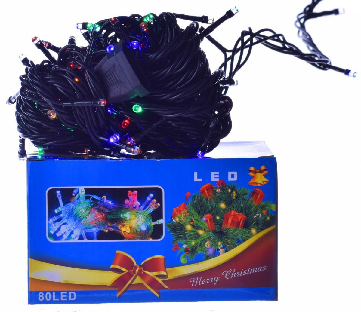 

lampki Choinkowe Led 80 Multi łączenie gruby kabel