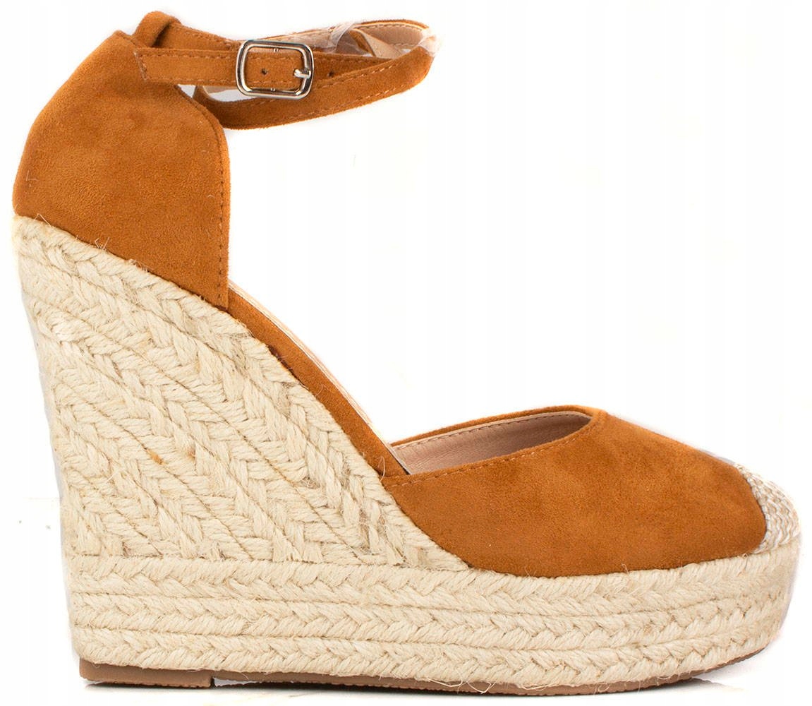 

5658 Camel Sandały Espadryle Na Koturnie 39