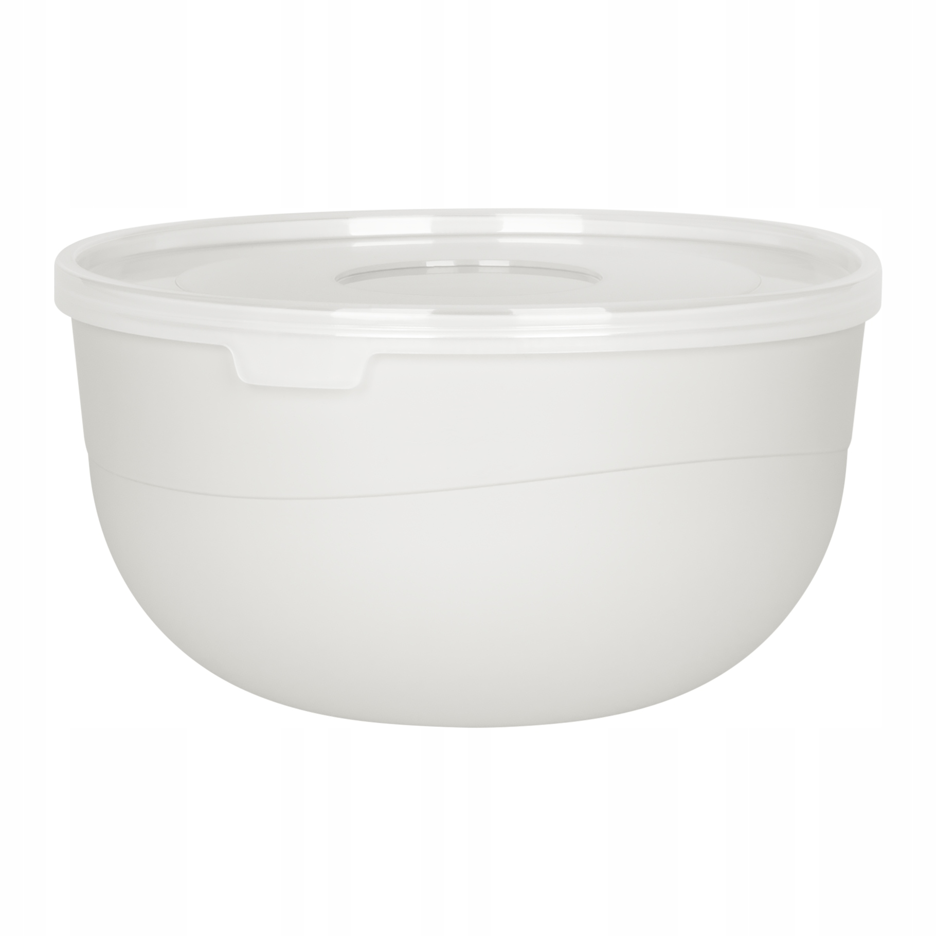 MISECZKA MISKA KUCHENNA PLASTIKOWA DO ŻYWNOŚCI Z POKRYWKĄ 1,2L 16CM BIAŁA Stan opakowania oryginalne