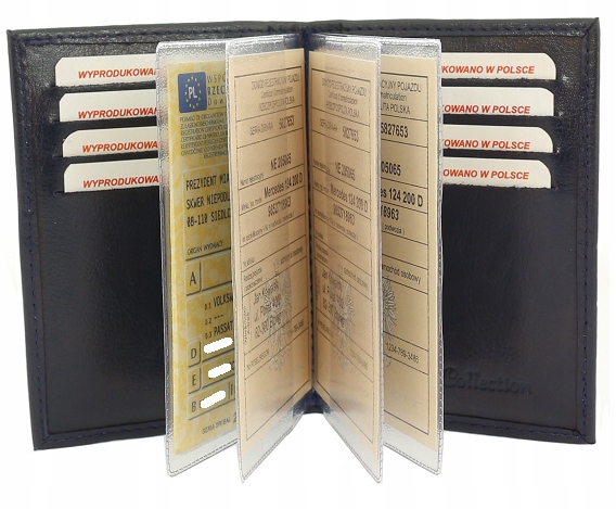 OKŁADKA SKÓRZANA ETUI NA KARTY DOKUMENTY SKÓRA PL Typ etui