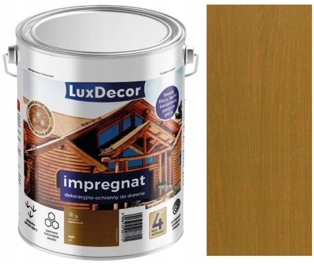 Luxdecor Impregnat Dekoracyjno Ochronny Do Drewna Dąb 9L