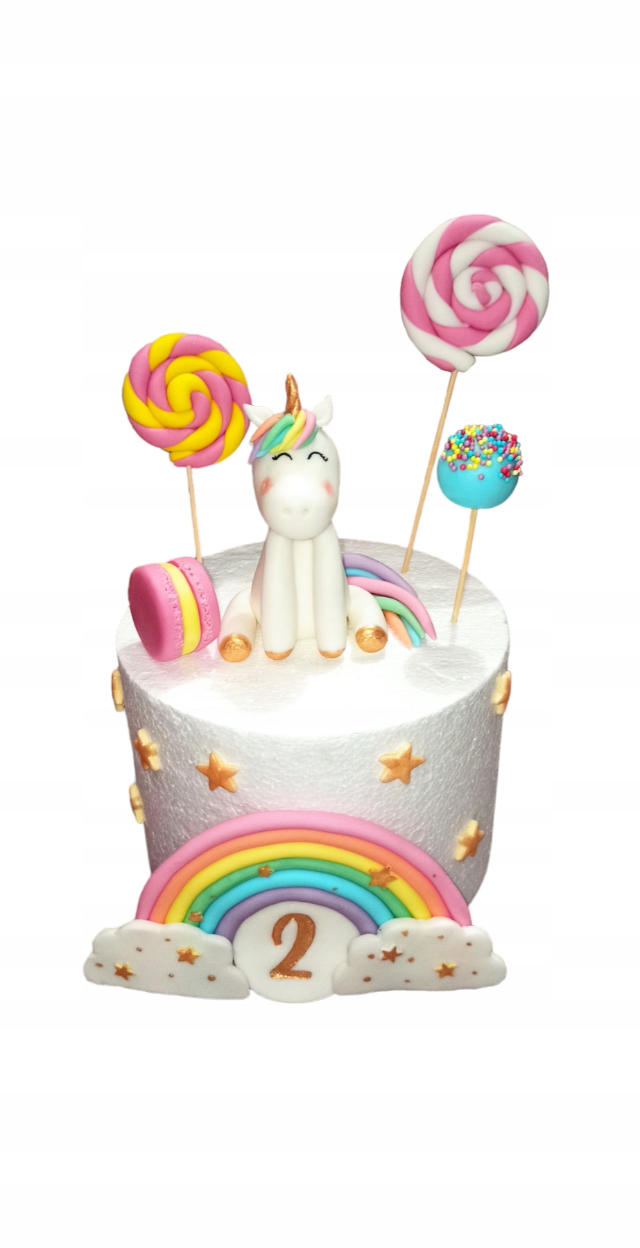 Figurka na tort jednorożec z masy cukrowej