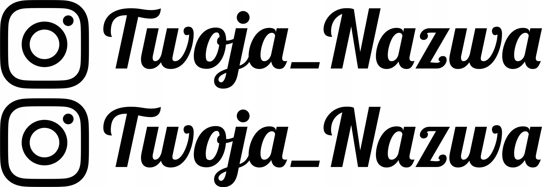 2× Naklejka INSTAGRAM 2 szt - Twój tekst! DOWOLNA