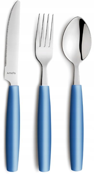 AMEFA SZTUĆCE DLA DZIECI KOLOROWE PIXEL BLUE KOMPLET DZIECIĘCY PRZEDSZKOLA Kod producenta 2515 KOMPLET DZIECKA NIEBIESKIE OBIADOWY