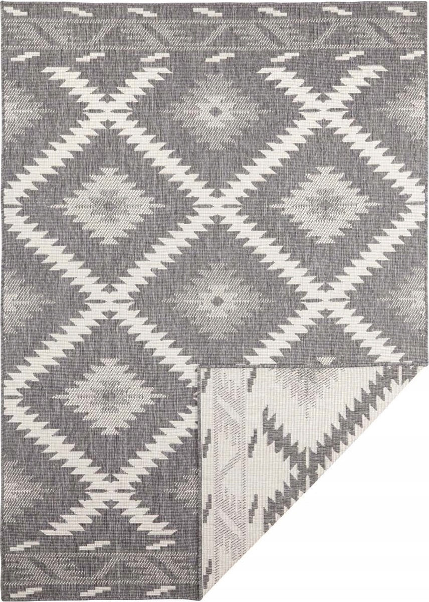 

Szary dywan boho, dwustronny Malaga 160x230cm