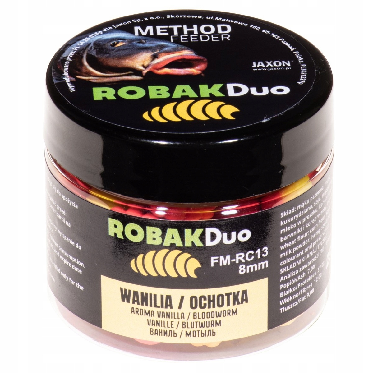 Robak Duo 8MM 25G Jaxon Zanęta Method Feeder Skuteczna Wanilia/ochotka