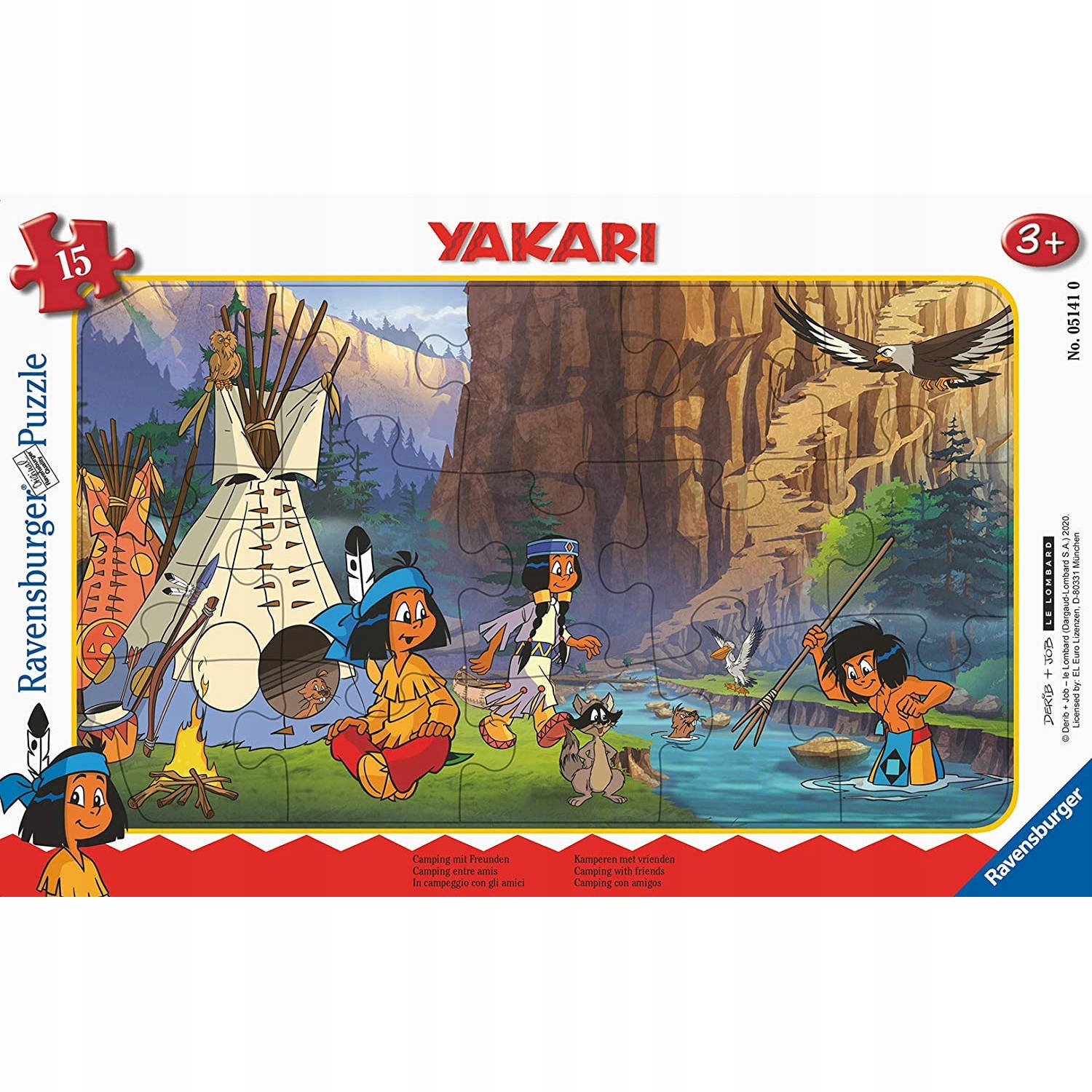 

Puzzle 15-ELEMENTOWE Yakari Indianie +3 Lata