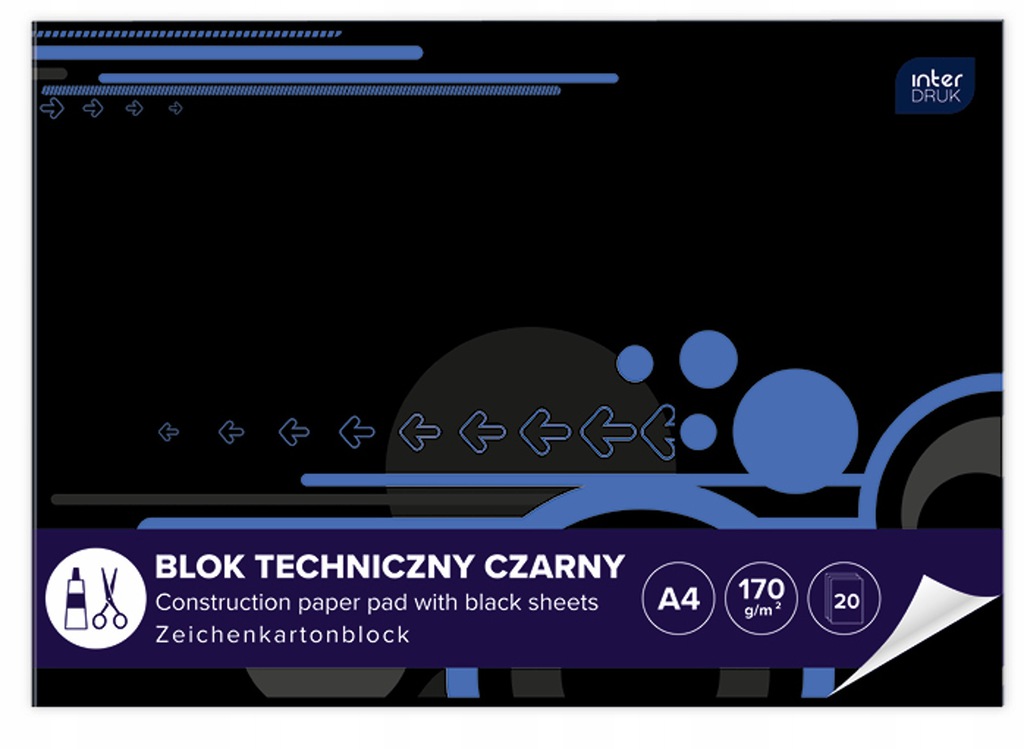 

Blok Techniczny Czarne Kartki A4 170g/m2-3720