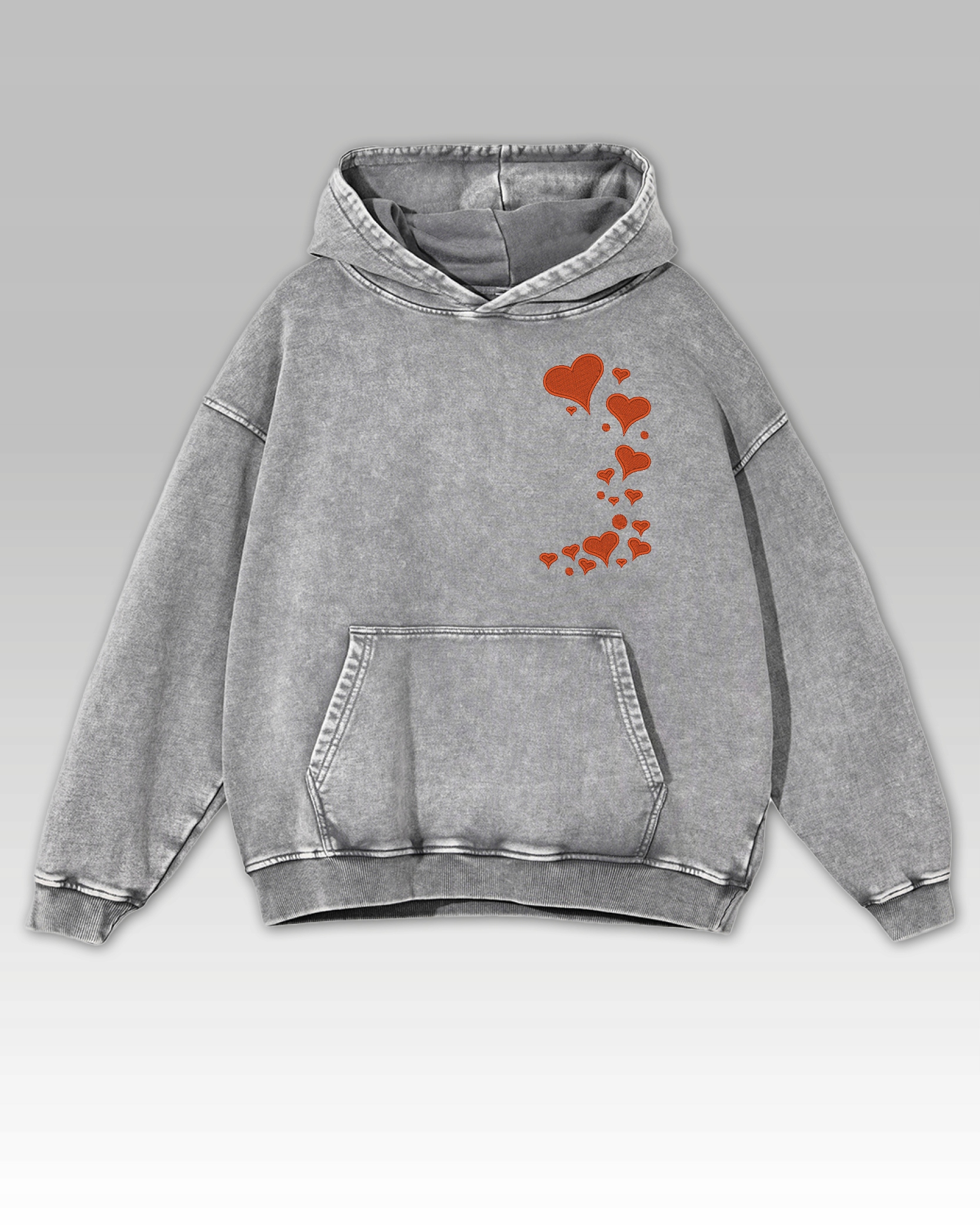 Mikina Padající srdce Výšivka Hodně srdce Láska Šedá XL
