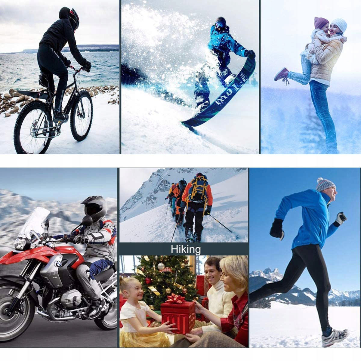 Rękawice Grzewne na Rower i Motocykl - Skórzane, Trzy Stopnie Temperatury Rozmiar uniwersalny