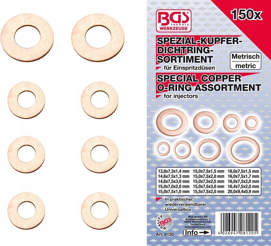 Podkladki pod wtryskiwacze 150 cz CONDOR