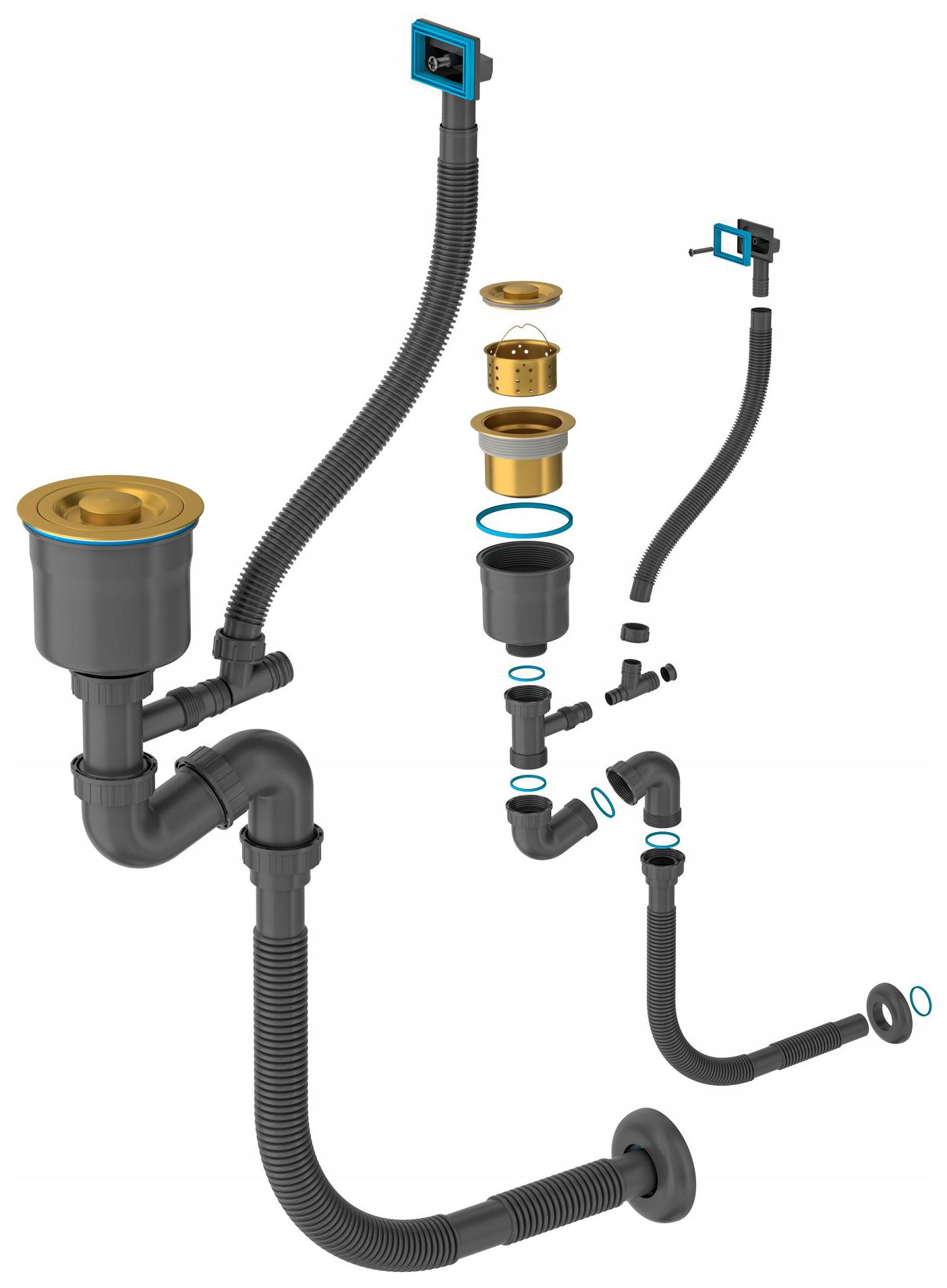 Manuálny Sifón Do Oceľového Dreva Zlatá 1 komora