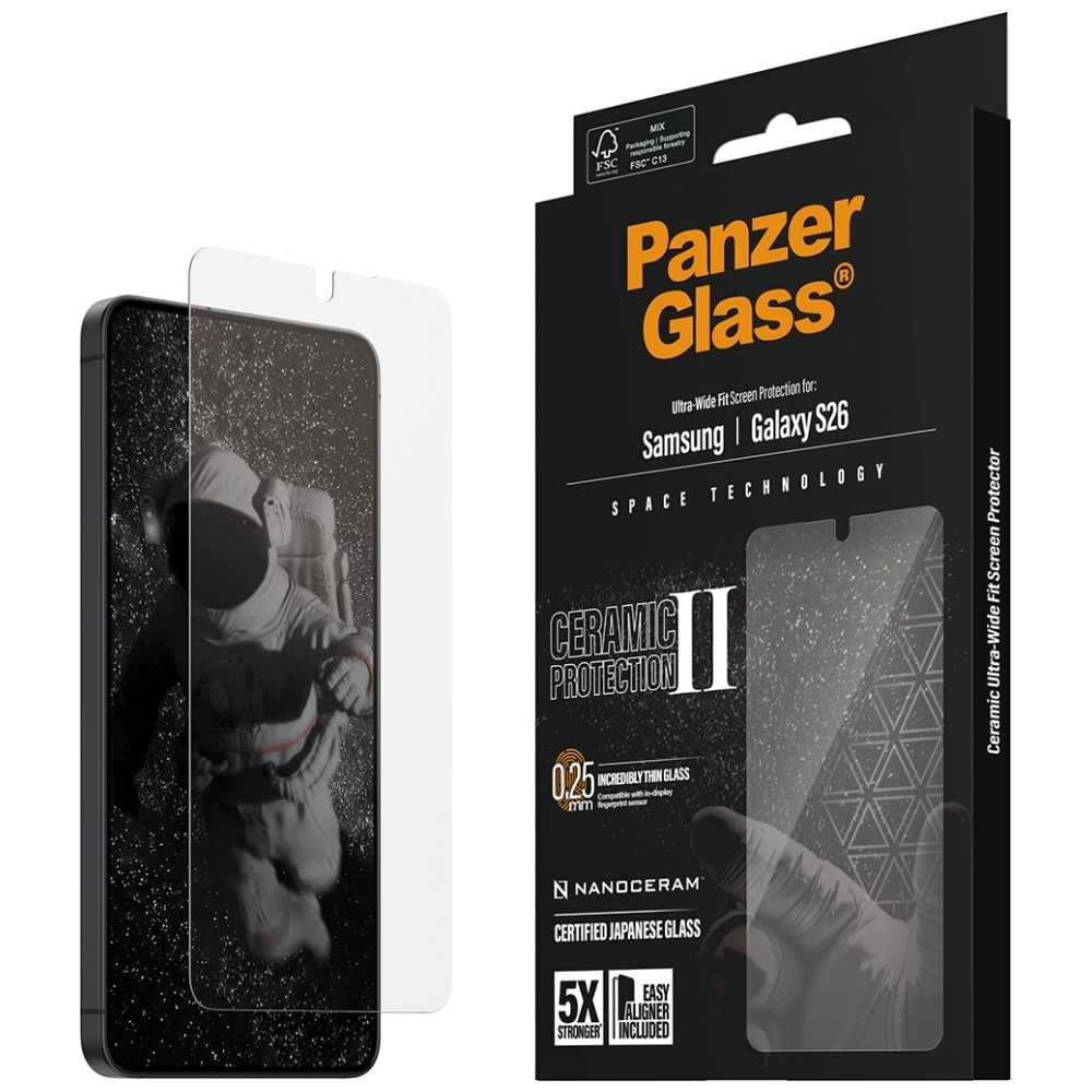 Szkło ceramiczne do Galaxy S26 PanzerGlass Ultra-Wide Fit EasyAligner